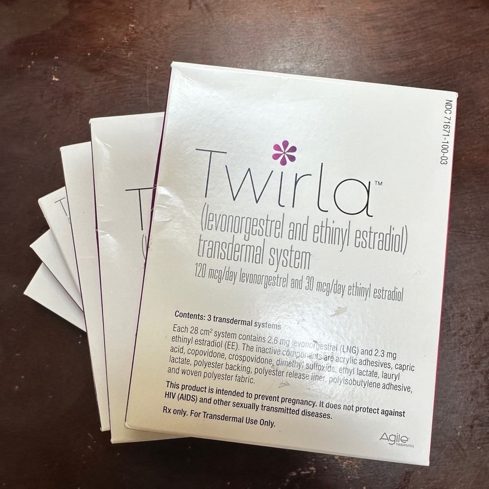 Twirla birth control patch Levonorgestrel 120 mcg and Ethinyl Estradiol 30 mcg